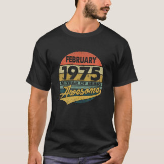 T-shirt 46 Ans Né En Février 1975 Tenue 46Th Bir