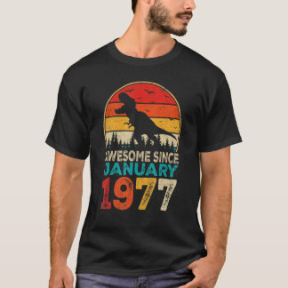 T-shirt 46e Anniversaire Dino 46 Ans Awesome depuis Janu