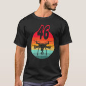 T-shirt 46e Anniversaire I Télécommande Rétro Drones Avec (Devant)