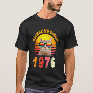 T-shirt 46e anniversaire Vintage Chat stupéfiant depuis 19