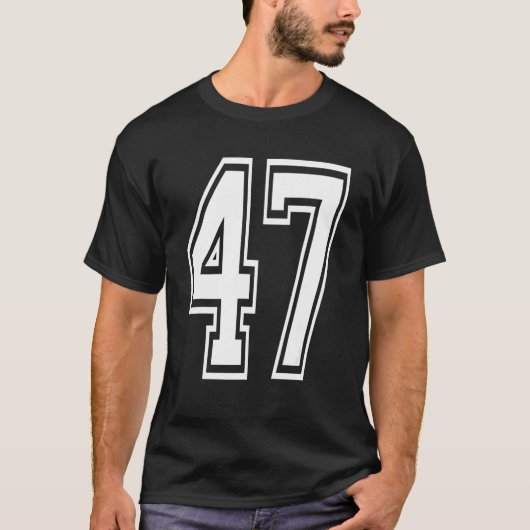 T-shirt 47 Anniversaire Numéro du collège (Devant)