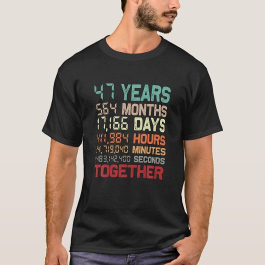 T-shirt 47 Ans Ensemble Couple Correspondant 47E Mariage A (Devant)