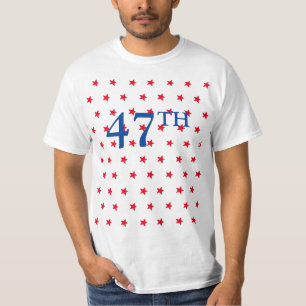 T-shirt 47 Président rouge blanc et bleu étoiles patriotiq