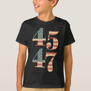 T-shirt 47 Trump 2024 Soutien au drapeau Vintage Trump 45