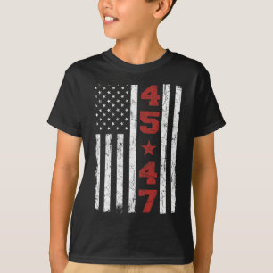 T-shirt 47 Trump Vintage Usa Drapeau 2024 élection préside