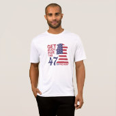 T-shirt 47e Président, Drapeau américain de Trump (Devant entier)