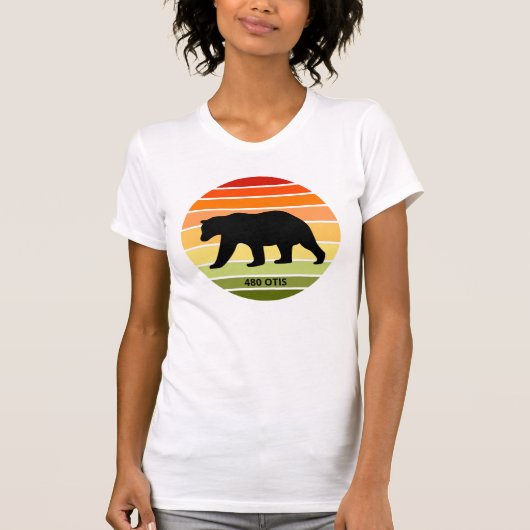 T-shirt 480 Otis Bear Silhouette sur Soleil Dégradé (Blanc (Devant)