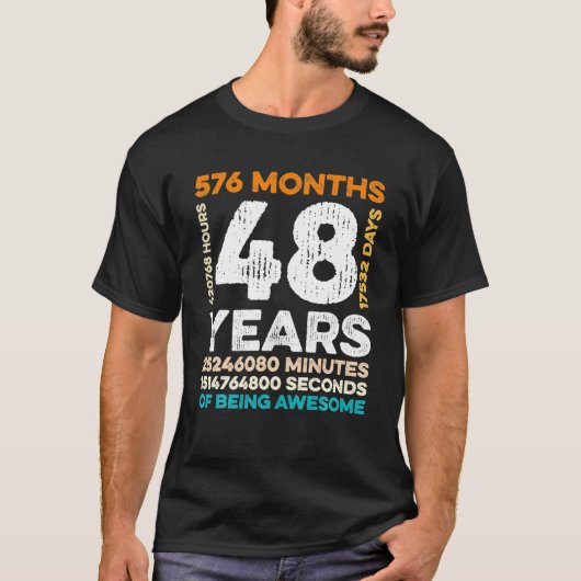 T-shirt 48 Ans 576 Mois D'Être Impressionnant 48e (Devant)