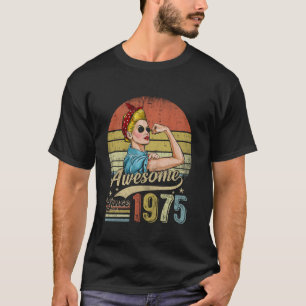 T-shirt 48 Ans Awesome Depuis 1975 48E Cadeaux D'Anniversa