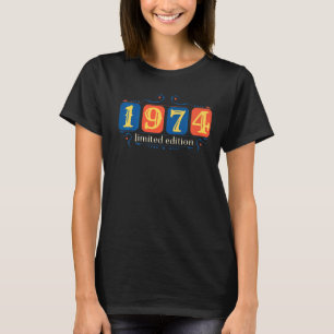 T-shirt 48e anniversaire Dames Mens 48 ans 1974 1