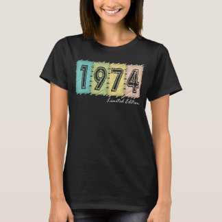 T-shirt 48e anniversaire Dames Mens 48 ans 1974 4