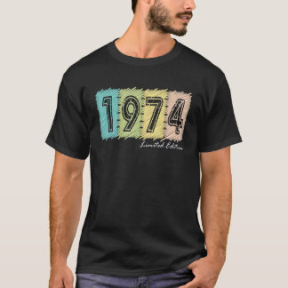 T-shirt 48e anniversaire Dames Mens 48 ans 1974 4