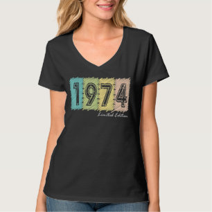 T-shirt 48e anniversaire Dames Mens 48 ans 1974 4