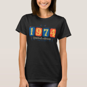T-shirt 48e anniversaire Dames Mens 48 ans 1974 5