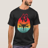 T-shirt 48e Anniversaire I Télécommande Rétro Drones Avec  (Devant)