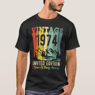 T-shirt 48e fête d'anniversaire 48 ans Awesome 1974