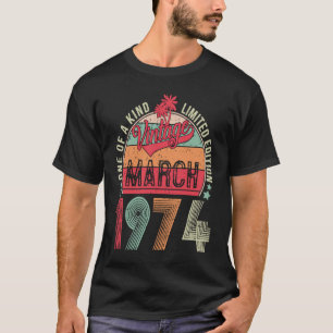 T-shirt 49 ans 49e anniversaire Vintage Rétro 19 mars