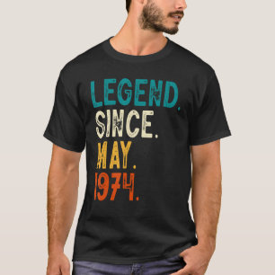 T-shirt 49 Ans Légende depuis mai 1974 49e Anniversaire