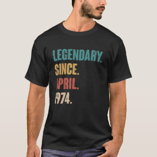 T-shirt 49 Ans Vintage 1974 Anniversaire 49 Avril Déco