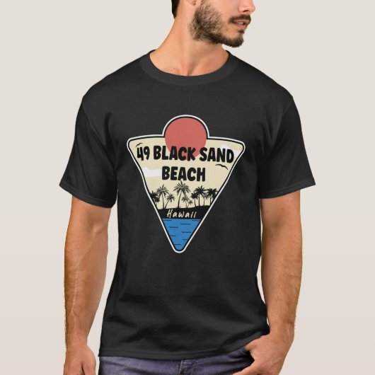 T-shirt 49 Black Sand Beach Hawaii Seashore (Devant)