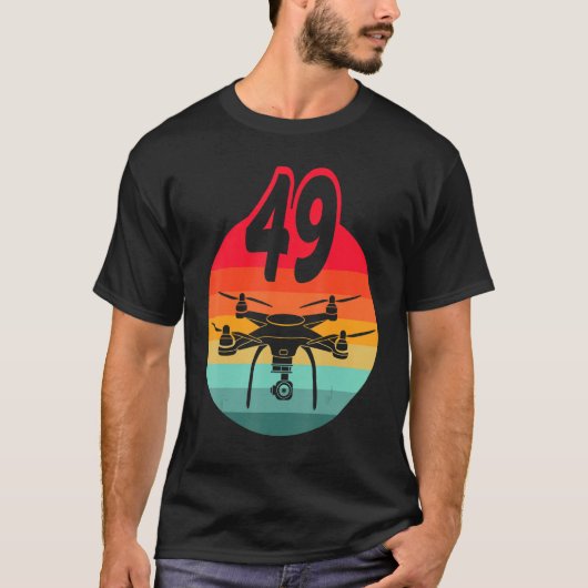 T-shirt 49e Anniversaire I Télécommande Rétro Drones Avec  (Devant)