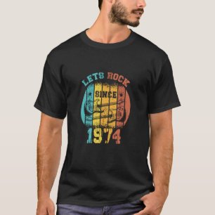 T-shirt 49e anniversaire Vintage 1974 Retro 49 ans Guit