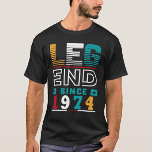 T-shirt 49e anniversaire vintage Légende depuis 1974 49 an