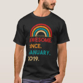 T-shirt 4 Ancien Awesome depuis Janvier 2019 4e Anniversai (Devant)