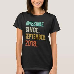 T-shirt 4 Ancien Cadeau Awesome Depuis Septembre 2018 4e B