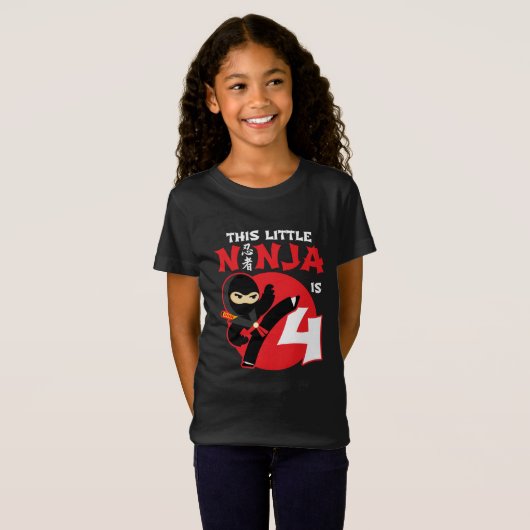 T-Shirt 4 Anniversaire 4 Anniversaire Enfants Party Little (Devant entier)