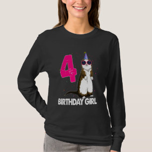 T-shirt 4 Anniversaire Fille Ferret Anniversaire