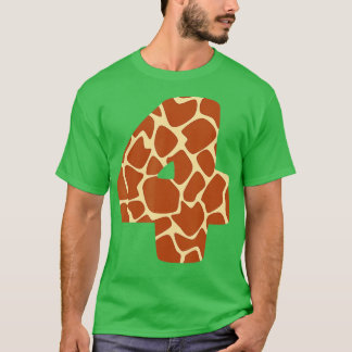 T-shirt 4 ans, 4e anniversaire de fête Giraffe Thème