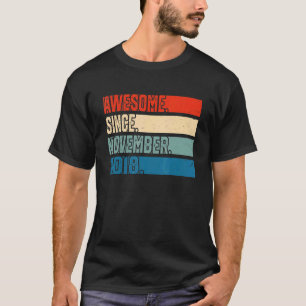 T-shirt 4 Ans 4ème anniversaire Awesome depuis le 20 novem