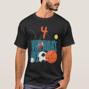 T-shirt 4 ans Anniversaire Boy Sports Famille de jumelage 