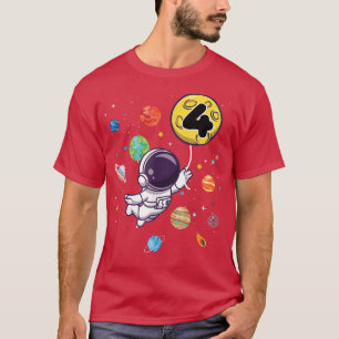 T-shirt 4 ans Anniversaire Cadeaux de garçon Astronaut Ann