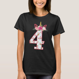 T-shirt 4 Ans Anniversaire Princesse 4e Anniversaire Fille