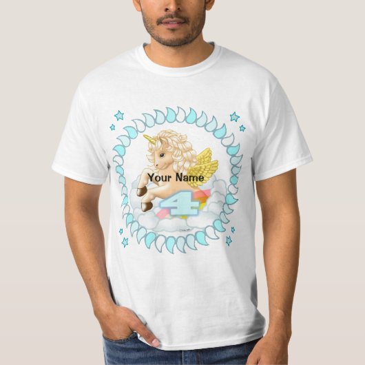 T-shirt 4 ans Anniversaire Unicorne anniversaire personnal (Devant)