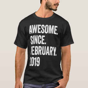 T-shirt 4 Ans Awesome depuis février 2019 4e anniversaire