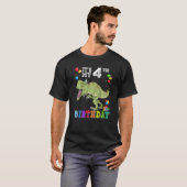 T-shirt 4 ans C'est mon 4e anniversaire Dinosaur Rex (Devant entier)