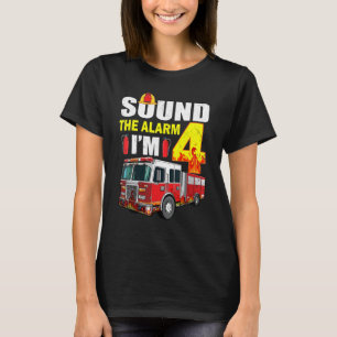 T-shirt 4 Ans C'est mon 4e anniversaire garçon Feu camion