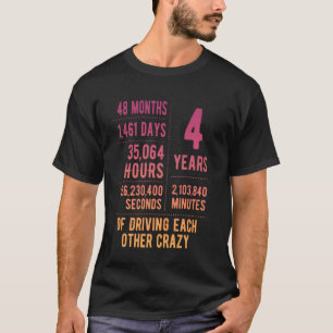 T-shirt 4 Ans de Mariage Drôle 4ème Anniversaire de Mariag