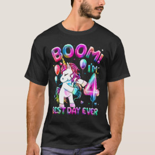 T-shirt 4 Ans Flossing Unicorn Cadeaux 4e Anniversaire Gi