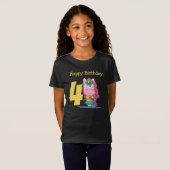 T-shirt 4 ans jaune Unicorne (Devant entier)