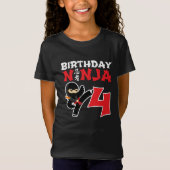 T-Shirt 4 Ans Karate Ninja Party Enfants 4e anniversaire (Devant)