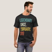 T-shirt 4 Ans Légendaire Depuis Février 2019 4e Birt (Devant entier)
