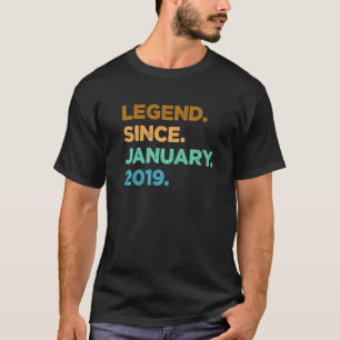 T-shirt 4 Ans Légende depuis Janvier 2019 4e anniversaire