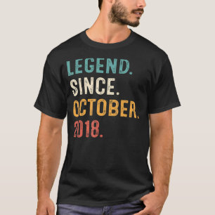 T-shirt 4 Ans Légende depuis Octobre 2018 4e anniversaire