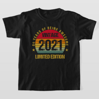 T-shirt 4 Ans Quatrième 2021 Vintage 4e anniversaire Enfan