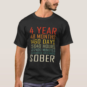 T-shirt 4 ans Sobriété Anniversaire Vintage 4 ans Sobre
