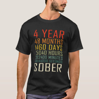 T-shirt 4 ans Sobriété Anniversaire Vintage 4 ans Sobre